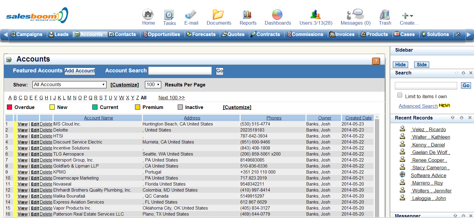 Account Management Software Screenshots