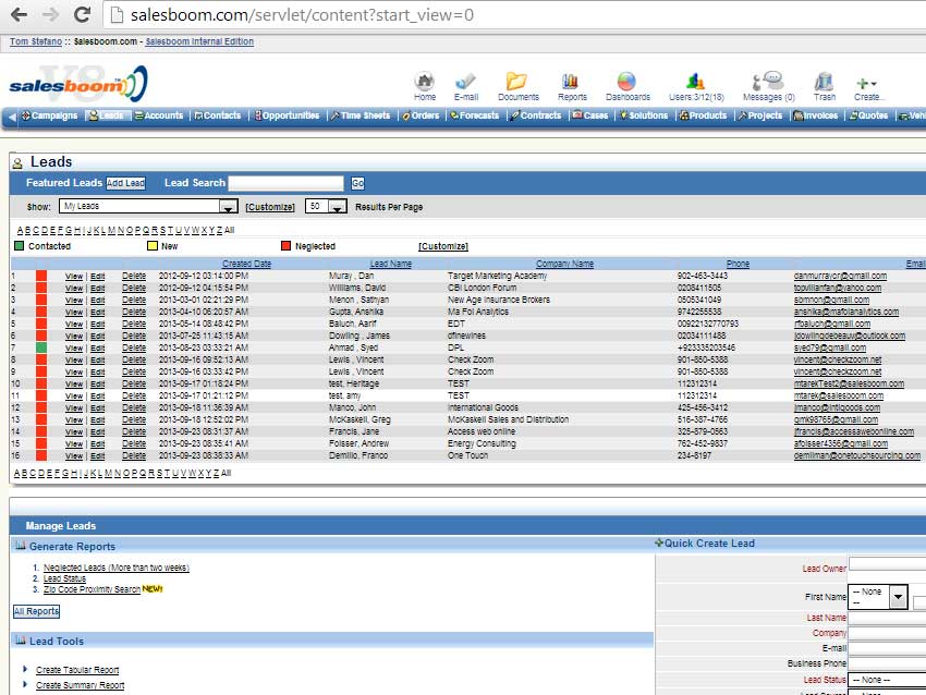 Salesforce CRM Screenshot